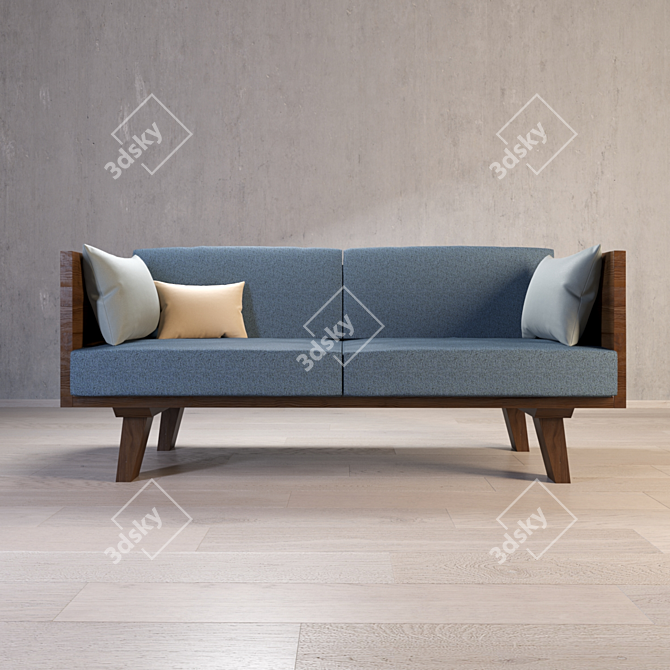 Juno Solid Wood Sofa 3D model image 2