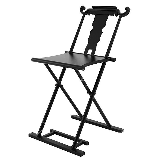 Sleek Swivel Bar Stool 3D model image 1