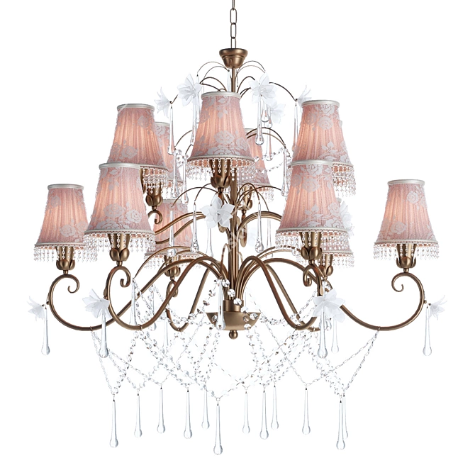 Pearl Lace Chandelier 870mm 3D model image 2