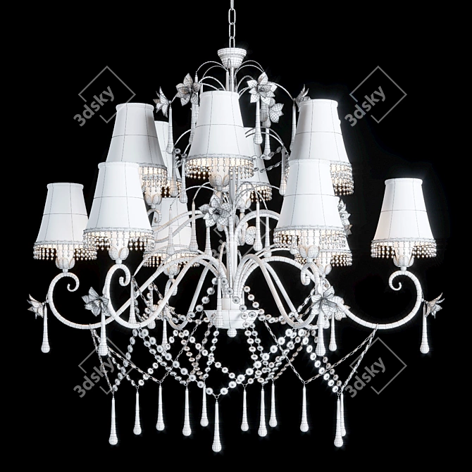 Pearl Lace Chandelier 870mm 3D model image 3