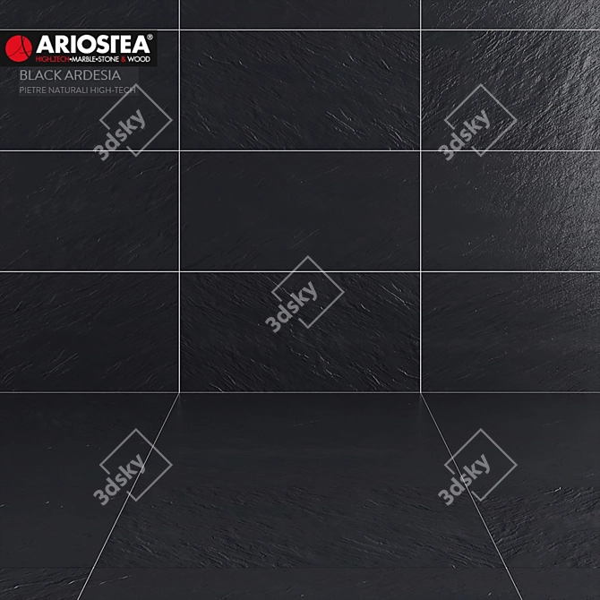 Sleek Slate: High-Tech Black 3D model image 1