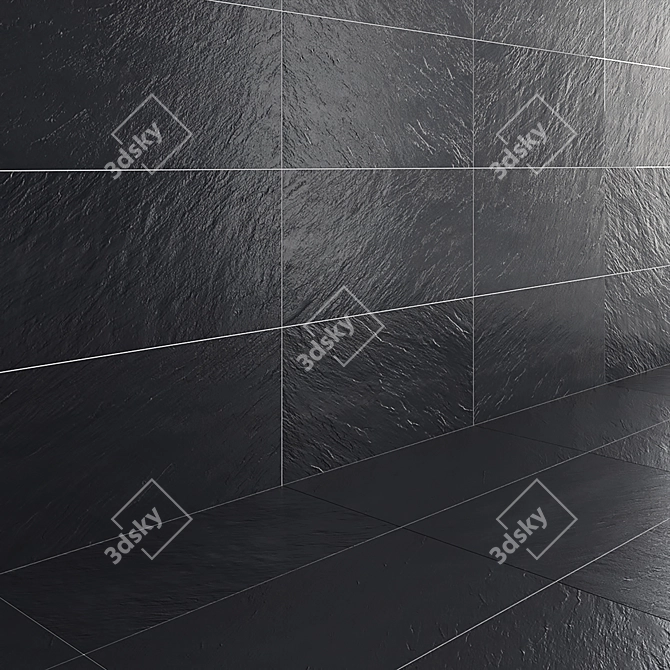 Sleek Slate: High-Tech Black 3D model image 2