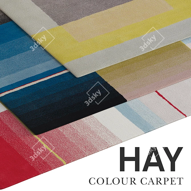 Hay Color Carpet: Vibrant Wool Rugs 3D model image 2