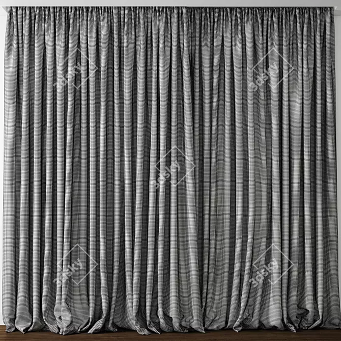 Elegant Curtain Design: 3D Model 3D model image 2