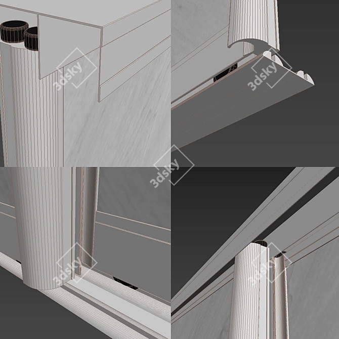 Sleek Sliding Wardrobe Doors 3D model image 3