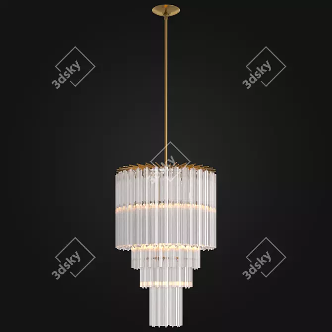 Antique Brass Lechtford Chandelier 3D model image 1