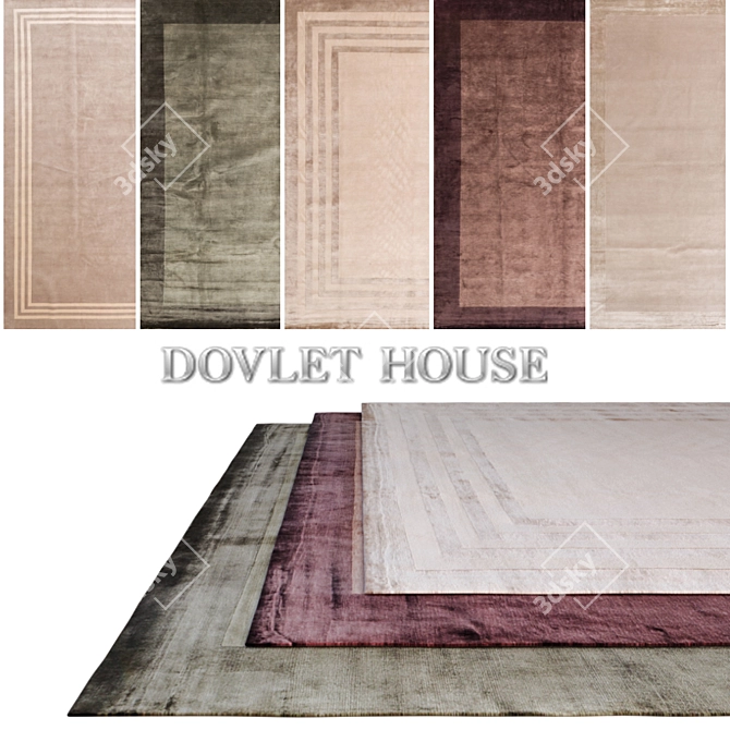 DOVLET HOUSE 5-Piece Carpets (Part 114) 3D model image 1