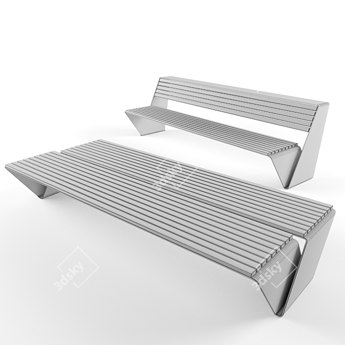 Contemporary Outdoor Loop Bench 3D model image 3