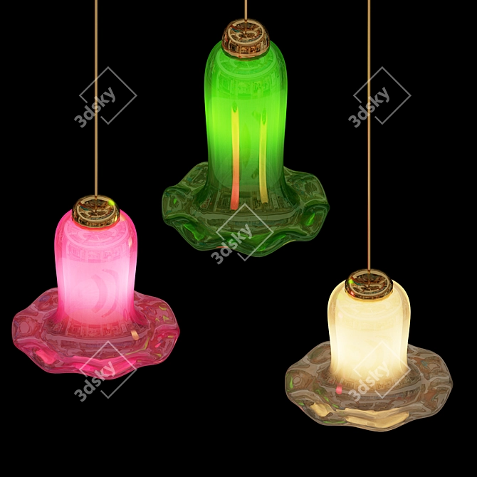 Prismatic Glass Hanging Lights 3D model image 2