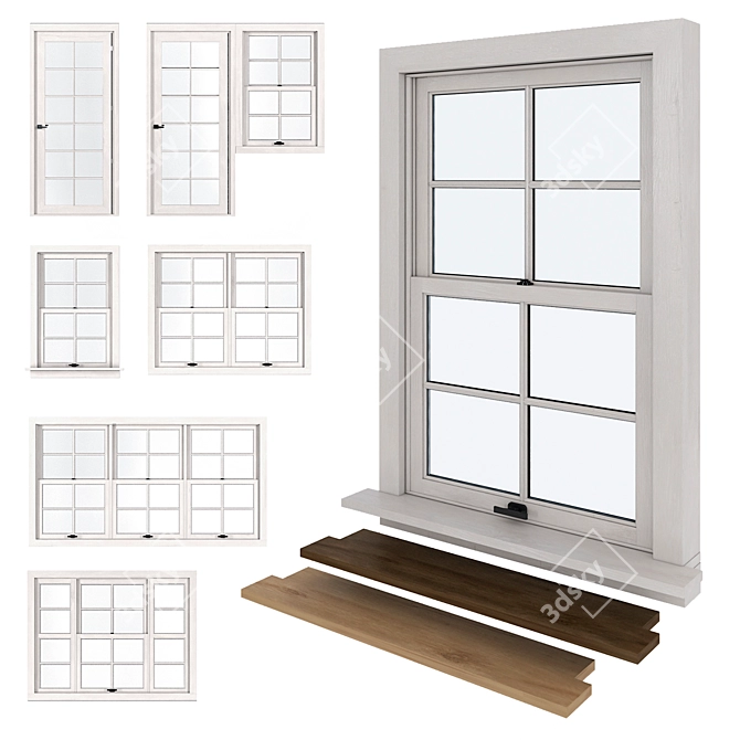 American Sliding Windows: Versatile and Stylish 3D model image 1