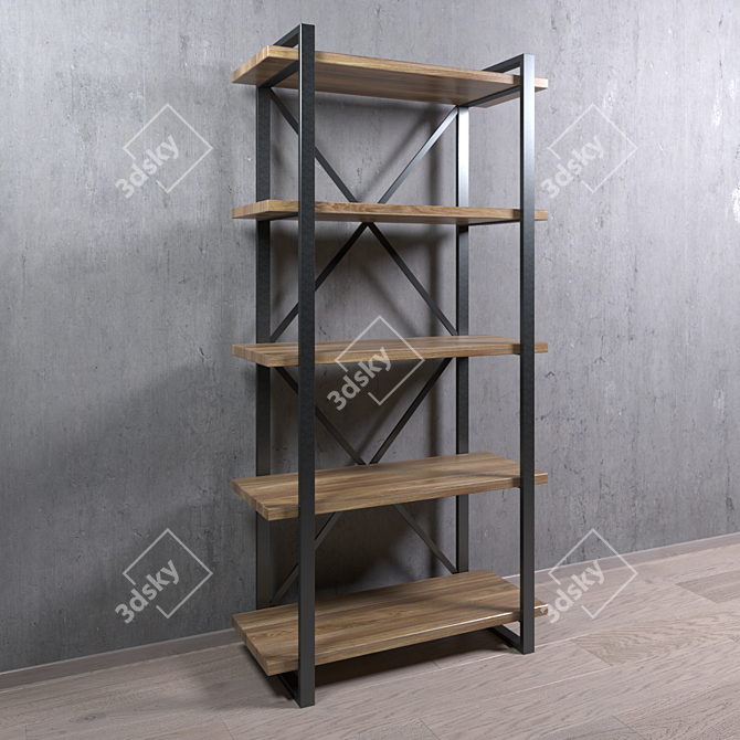 Industrial Steel Shelf | 1800mm x 900mm x 390mm 3D model image 1