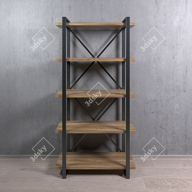 Industrial Steel Shelf | 1800mm x 900mm x 390mm 3D model image 2