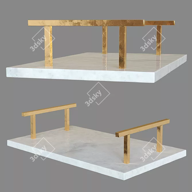 Marble Tray: Small and Stylish 3D model image 1