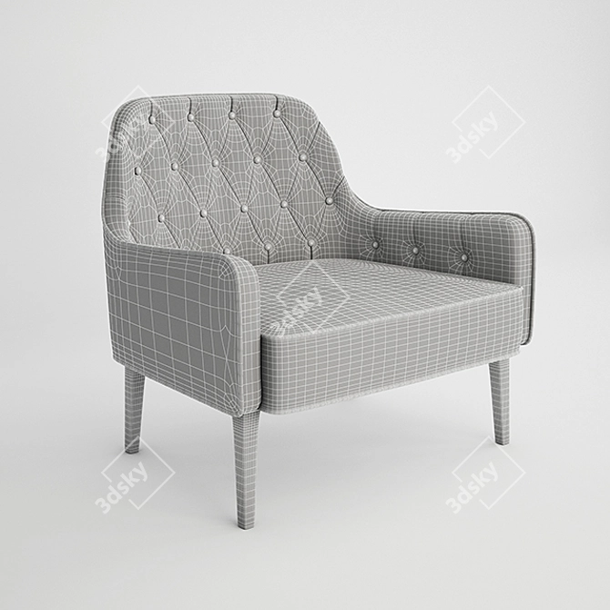 Contemporary Armchair with V-Ray Rendering 3D model image 2