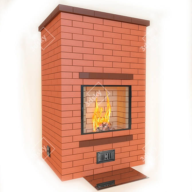 Warm Hearth: Portable Fireplace 3D model image 1