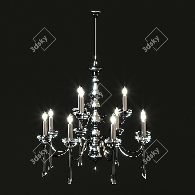 Title: Exquisite Crystal Chandelier 3D model image 1