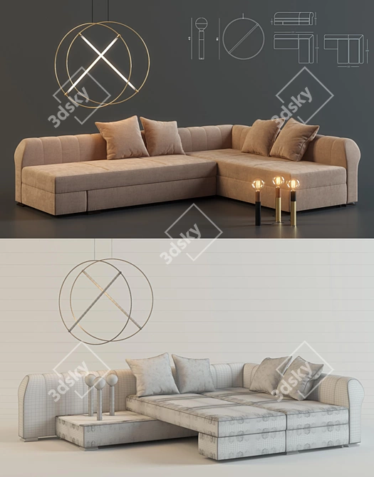 Tradition Sofa with Edizioni Design: Modern Elegance for Your Interior 3D model image 2