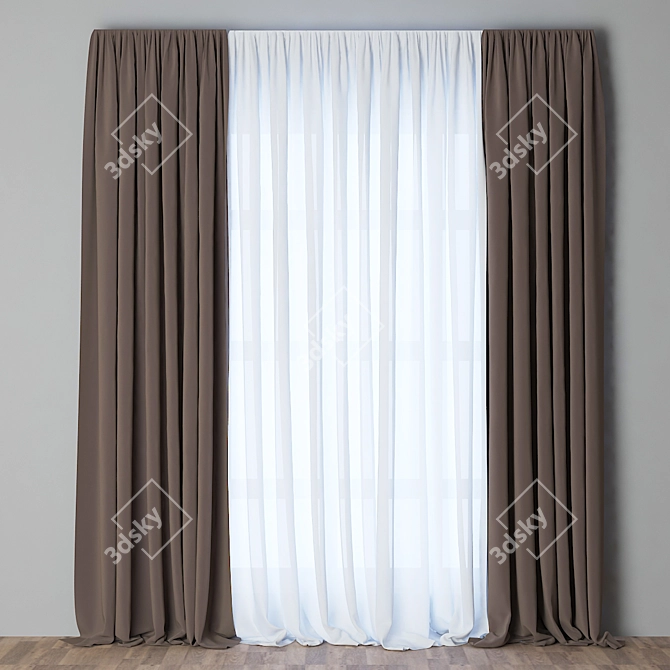 Elegant Blackout Curtain_26 3D model image 1