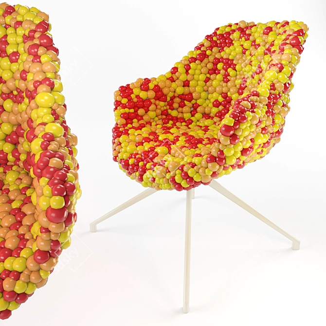 Rainbow Candy Chair - Vibrantly Colorful Seating 3D model image 3