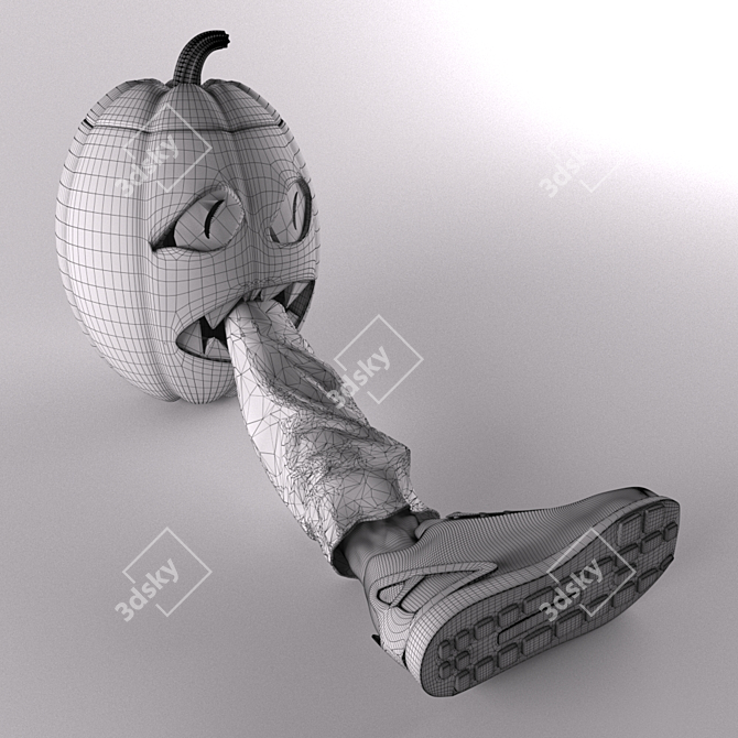 Spooky Pumpkin with Legs 3D model image 3