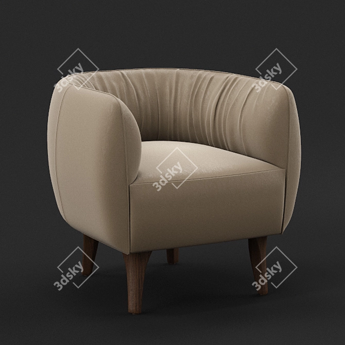 Cloe Leather Chair: Modern Curves, Timeless Elegance 3D model image 1