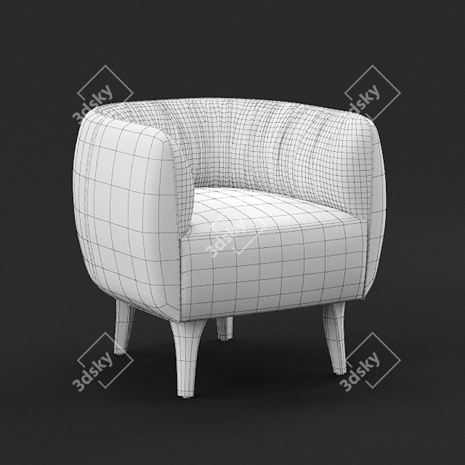 Cloe Leather Chair: Modern Curves, Timeless Elegance 3D model image 3