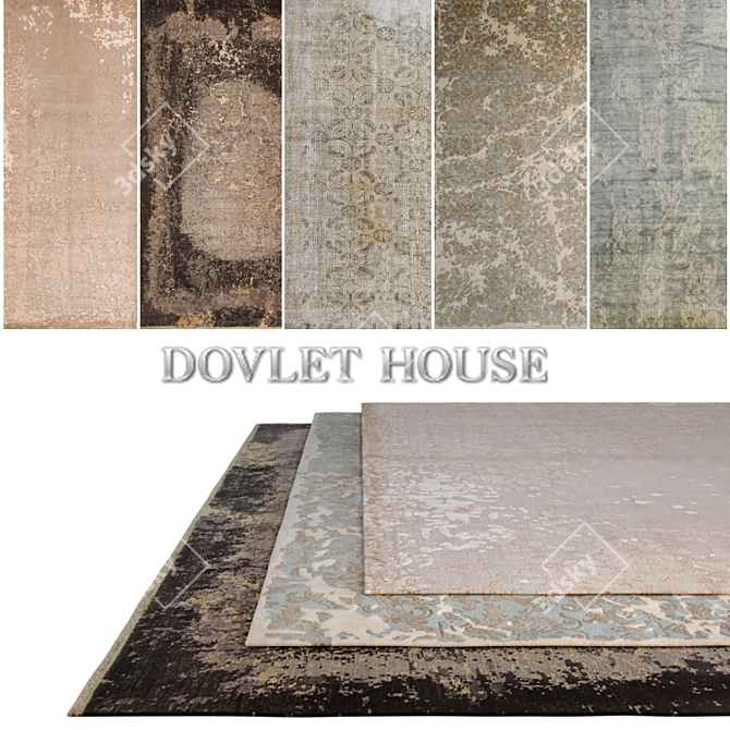 Title: DOVLET HOUSE Carpets Set (Part 124) 3D model image 1