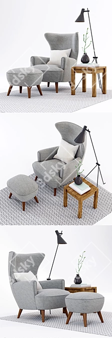 Elevate Your Space with Katja High Back Chair 3D model image 2