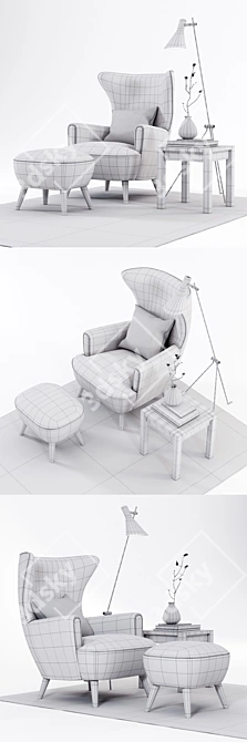 Elevate Your Space with Katja High Back Chair 3D model image 3