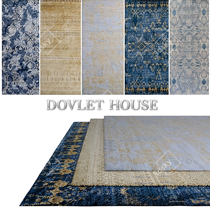 DOVLET HOUSE 5-Piece Carpet Set (Part 125) 3D model image 1