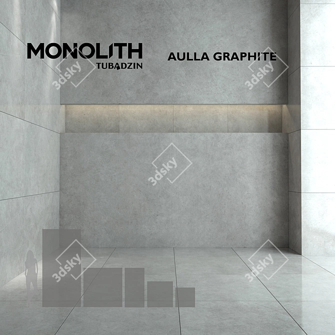 Monolith Aulla Graphite Tiles - Various Sizes & Textures 3D model image 1