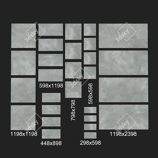 Graphite Epoxy Tiles - Various Sizes and Textures 3D model image 2