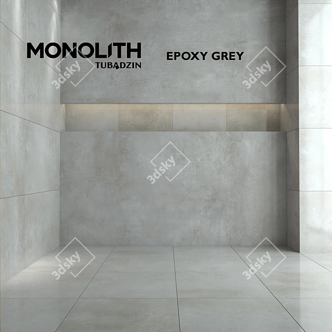 Modern Epoxy Grey Floor Tiles 3D model image 1