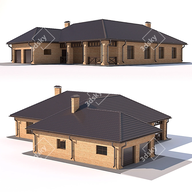 Quaint Cottage with Attached Garage 3D model image 2