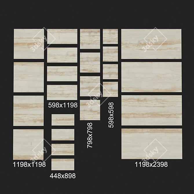Onis POL Textured Tile Collection 3D model image 2
