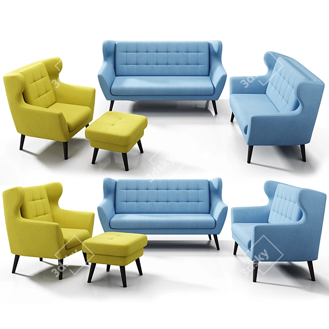 Modern Comfort: Henry Collection by Etap Sofa 3D model image 1