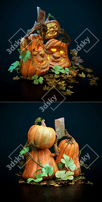 Spooky Pumpkin Halloween Party 3D model image 2