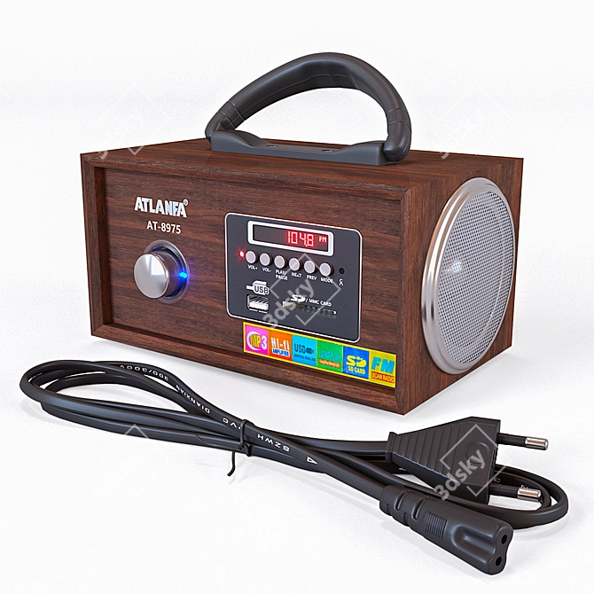 Atlanfa AT-8975: Portable Speaker with FM Radio 3D model image 1