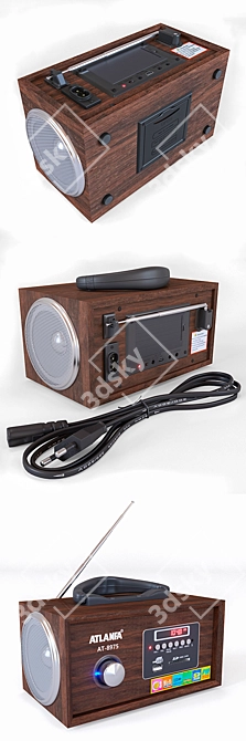 Atlanfa AT-8975: Portable Speaker with FM Radio 3D model image 2