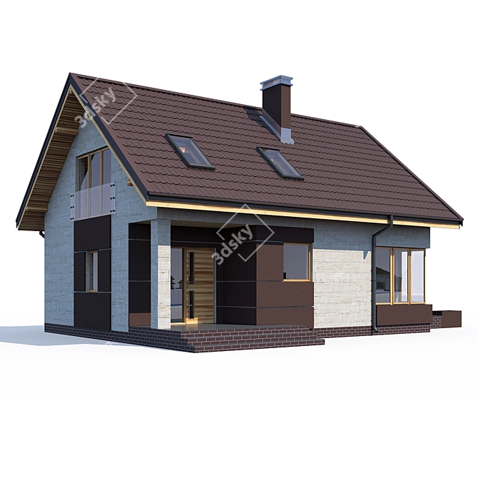 Modern ABS House Design Kit 3D model image 1