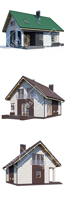 Modern ABS House Design Kit 3D model image 3