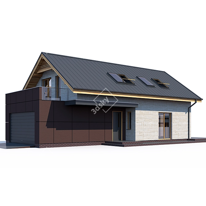 Modern ABS House V112 - 3D Model 3D model image 1