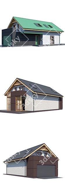 Modern ABS House V112 - 3D Model 3D model image 3