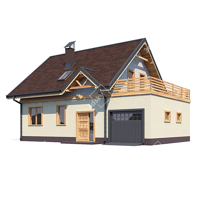 Modern Private House V116 3D model image 1
