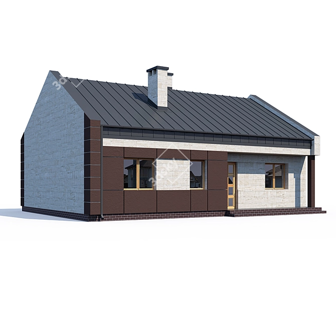 Modern Private House Design 3D model image 1