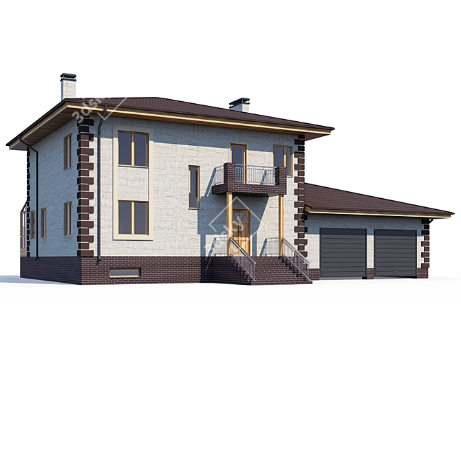 Modern ABS House Design Kit 3D model image 1