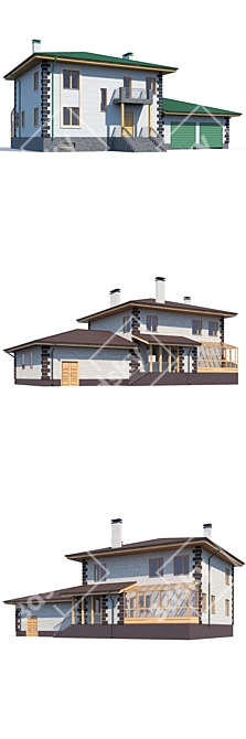 Modern ABS House Design Kit 3D model image 3