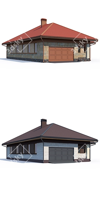 Modern Individual House Design 3D model image 2
