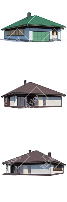 Modern Individual House Design 3D model image 3