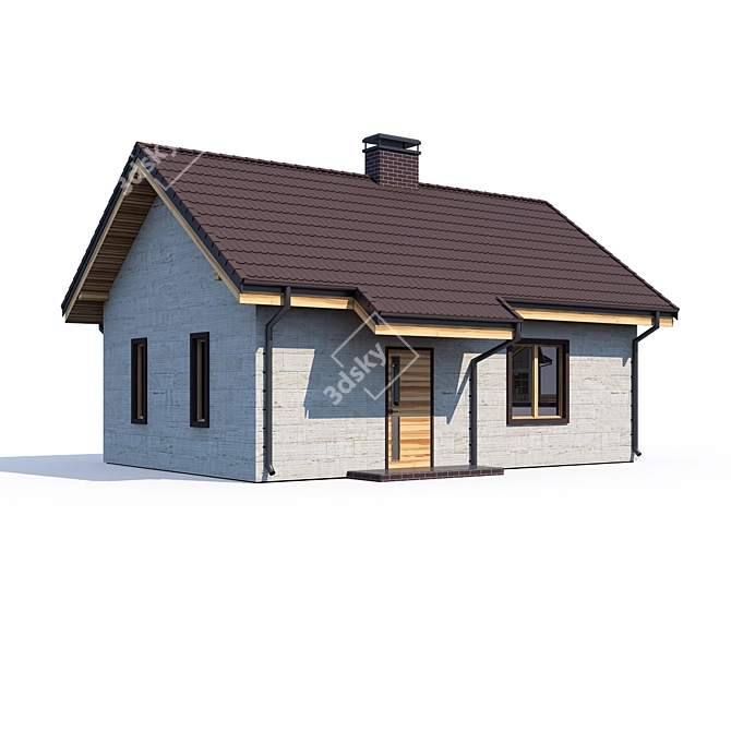 Modern ABS House Design 3D model image 1